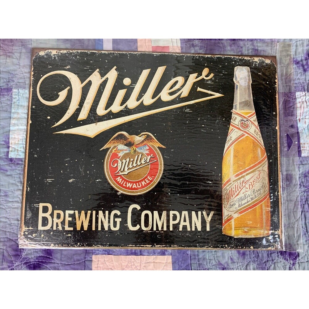 Miller Brewing Company Best Beer Metal 16x12.5 Sign Wall Decor Bar Man Cave Shop